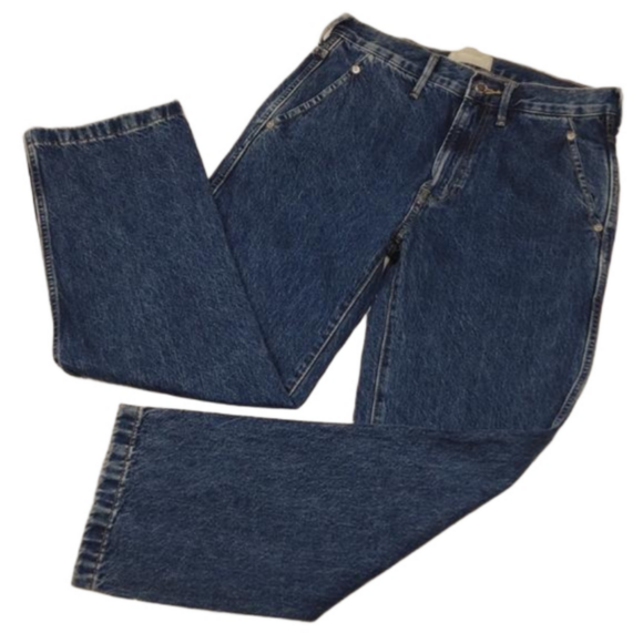 Everlane Cinched Utility Jean Blue Medium Wash High Rise Straight Leg Jean - Picture 1 of 15